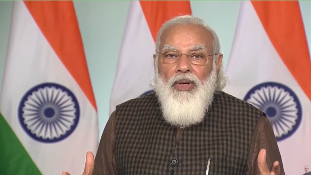 PM Modi laid the foundation stone for AIIMS Rajkot(Screengrab)