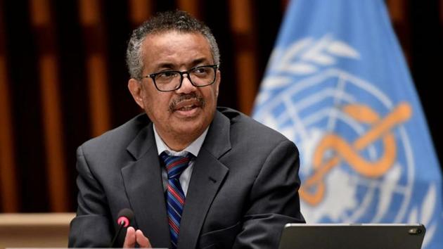 Tedros Adhanom Ghebreyesus, WHO director-general, appealed for $4 billion to buy Covid-19 vaccines for distribution in lower and middle-income countries through the COVAX vaccine facility. (REUTERS) Tedros Adhanom Ghebreyesus, WHO director-general, appealed for $4 billion to buy Covid-19 vaccines for distribution in lower and middle-income countries through the COVAX vaccine facility. (REUTERS)