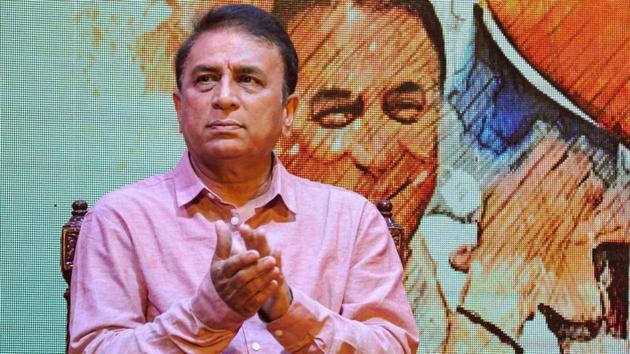 Cricket legend Sunil Gavaskar during a felicitation ceremony for his contribution to cricket.(PTI)