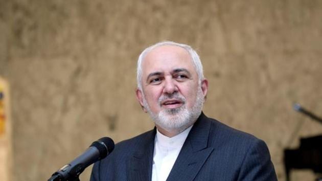 Iran's Foreign Minister Mohammad Javad Zarif speaks to mediapersons.(via REUTERS)