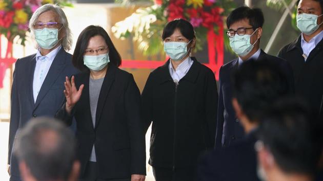Taiwan President Tsai Ing-wen arrives at the launch of the first of a new generation of coast guard patrol ships in Kaohsiung, Taiwan. (REUTERS) Taiwan President Tsai Ing-wen arrives at the launch of the first of a new generation of coast guard patrol ships in Kaohsiung, Taiwan. (REUTERS)