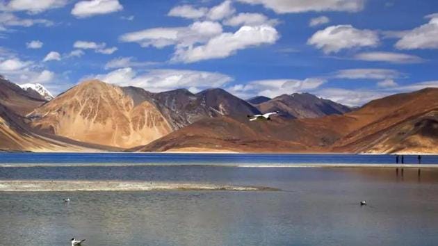 Heights on both banks of the Pangong lake have been at the centre of the border row between India and China. (AP photo) Heights on both banks of the Pangong lake have been at the centre of the border row between India and China. (AP photo)