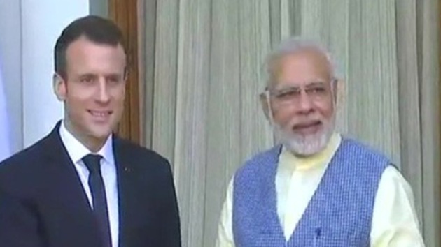 PM Narendra Modi (right) with French President Emmanuel Macron (ANI)