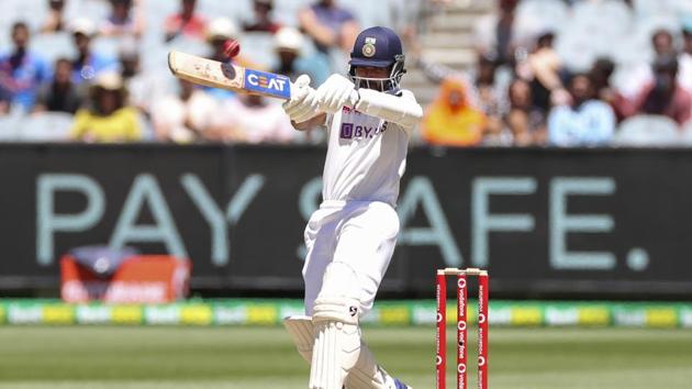India's Ajinkya Rahane plays a pull shot during play on day four of the second cricket test between India and Australia at the Melbourne Cricket Ground.(AP) India's Ajinkya Rahane plays a pull shot during play on day four of the second cricket test between India and Australia at the Melbourne Cricket Ground.(AP)
