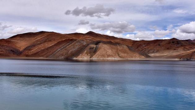 Indian army’s first order of the year has been placed with a domestic shipyard as part of the Atmanirbhar Bharat campaign. In picture - Pangong Tso lake in Ladakh region.(Reuters File Photo)