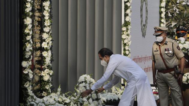Maharashtra Chief Minister Uddhav Thackeray pays tribute to victims of 2008 Mumbai terror attacks on its anniversary at the police headquarters in Mumbai in this file photo. (AP) Maharashtra Chief Minister Uddhav Thackeray pays tribute to victims of 2008 Mumbai terror attacks on its anniversary at the police headquarters in Mumbai in this file photo. (AP)
