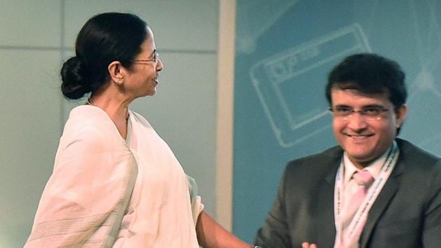 Mamata Banerjee on Saturday expressed her sadness after former India cricket captain and BCCI president Sourav Ganguly was admitted to a hospital in Kolkata when he complained of chest pain.(PTI)