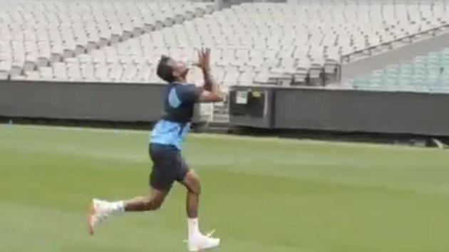 Indian left-arm pacer T Natarajan during a training session at MCG(BCCI/Twitter)