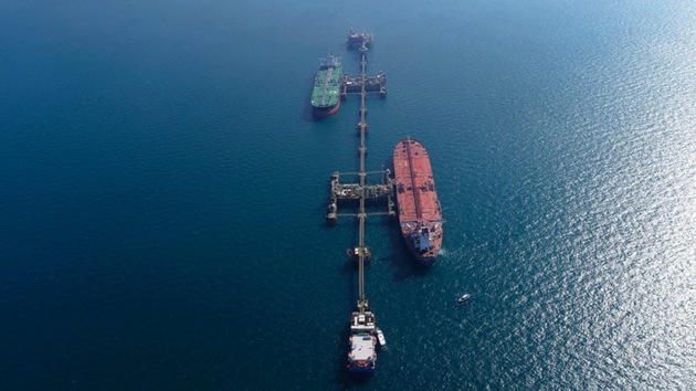 An aerial photo shows oil tankers load crude oil at Iraq’s Al-Basra Offshore Terminal in Basra, Iraq. (AP) An aerial photo shows oil tankers load crude oil at Iraq’s Al-Basra Offshore Terminal in Basra, Iraq. (AP)