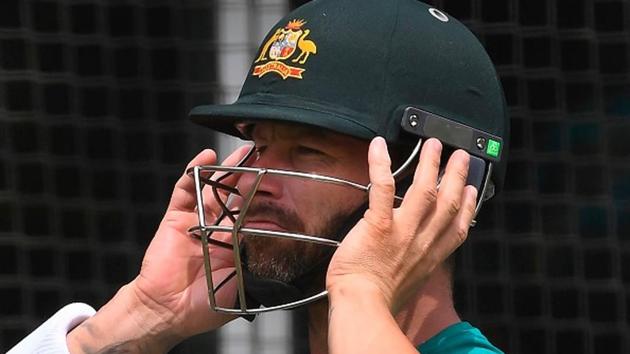 Matthew Wade readies himself in the nets. (Getty Images) Matthew Wade readies himself in the nets. (Getty Images)