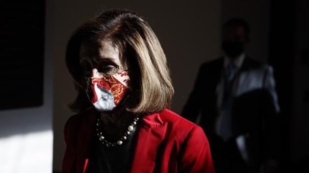 US house speaker Nancy Pelosi, a Democrat from California, walks through the US capitol in Washington, DC, US. (Bloomberg) US house speaker Nancy Pelosi, a Democrat from California, walks through the US capitol in Washington, DC, US. (Bloomberg)