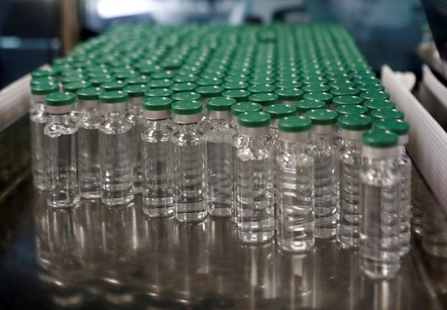 Vials of AstraZeneca's Covishield, as are packaged inside a lab at Serum Institute of India, in Pune.(REUTERS) Vials of AstraZeneca's Covishield, as are packaged inside a lab at Serum Institute of India, in Pune.(REUTERS)