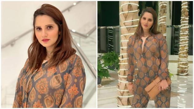 Sania Mirza looks stunning in her beige jumpsuit(Instagram/mirzasaniar)