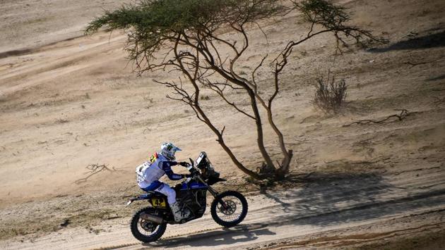 French rider Adrien Van Beveren powers his Yamaha during the prologue near Jeddah, on January 2. The Dakar is no stranger to tragedy, with last year’s rally claiming the lives of motorcyclists Paulo Goncalves and Edwin Straver. In total, 26 participants, including 21 motorcyclists, have been killed since the inaugural rally in 1979. (Franck Fife / AFP)