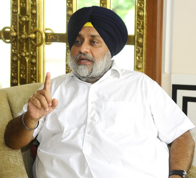 Shiromani Akali Dal (SAD) chief Sukhbir Singh Badal (HT photo) Shiromani Akali Dal (SAD) chief Sukhbir Singh Badal (HT photo)