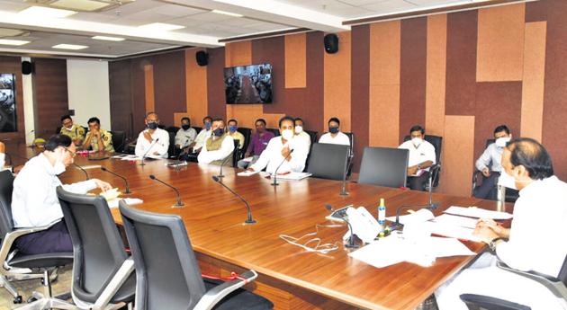 Ajit Pawar (right), deputy chief minister of Maharashtra, chaired a meeting with home minister and police chiefs of Pune district at Mantralaya in Mumbai on Monday. (HT PHOTO) Ajit Pawar (right), deputy chief minister of Maharashtra, chaired a meeting with home minister and police chiefs of Pune district at Mantralaya in Mumbai on Monday. (HT PHOTO)