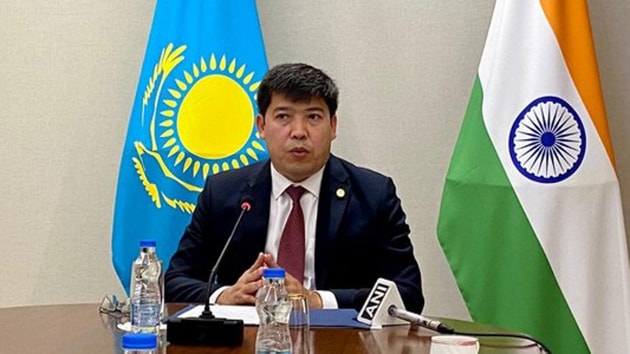 Kazakhstan Ambassador to India Yerlan Alimbayev said Kazakhstan is producing three vaccines, that are in Phase II and III.(ANI) Kazakhstan Ambassador to India Yerlan Alimbayev said Kazakhstan is producing three vaccines, that are in Phase II and III.(ANI)
