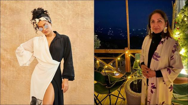 Masaba’s perfect holiday look in a long draped dress makes Neena go ‘wow’(Instagram/masabagupta/neena_gupta) Masaba’s perfect holiday look in a long draped dress makes Neena go ‘wow’(Instagram/masabagupta/neena_gupta)