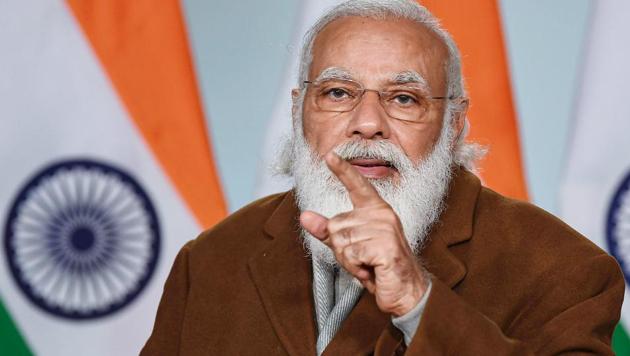 Prime Minister Narendra Modi addresses the nation through video conferencing in New Delhi, Jan. 5, 2021. (PTI) Prime Minister Narendra Modi addresses the nation through video conferencing in New Delhi, Jan. 5, 2021. (PTI)