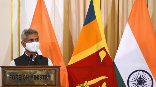 India's Foreign Minister S Jaishankar speaks during a joint press briefing with Sri Lanka's Foreign Minister Dinesh Gunawardena (not pictured) in Colombo on January 6, 2021.(AFP) India's Foreign Minister S Jaishankar speaks during a joint press briefing with Sri Lanka's Foreign Minister Dinesh Gunawardena (not pictured) in Colombo on January 6, 2021.(AFP)