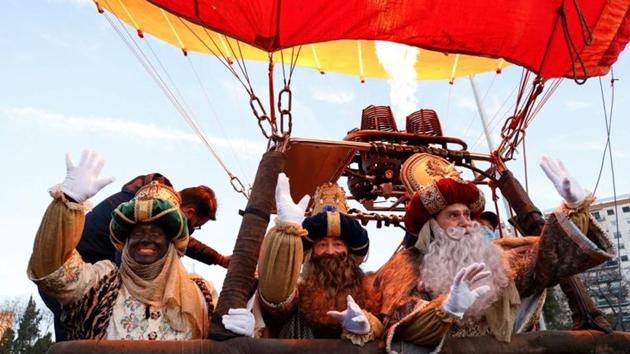 The Three Kings wave as they celebrate the eve of the Epiphany. (REUTERS) The Three Kings wave as they celebrate the eve of the Epiphany. (REUTERS)