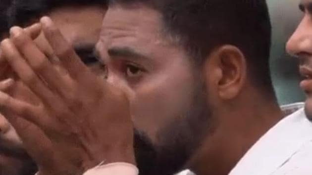 Mohammed Siraj got emotional during the national anthem(Screenshot)