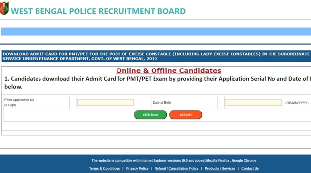 WBPRB technical staff admit card 2020.(Screengrab) WBPRB technical staff admit card 2020.(Screengrab)