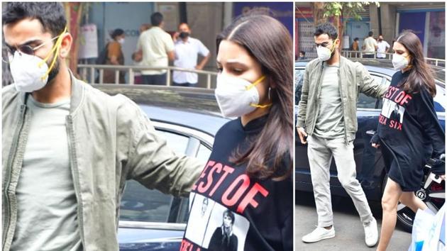 Virat Kohli was seen with his wife and actor Anushka Sharma as they went out for lunch.