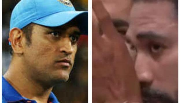 MS Dhoni (L) and Mohammed Siraj (R)