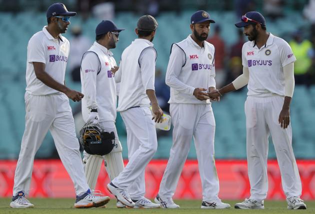 Sydney: Indian players walk from the field at the end of play on day one of the third cricket test between India and Australia at the Sydney Cricket Ground, Sydney, Australia, Thursday, Jan. 7, 2021. AP/PTI(AP01_07_2021_000084B) (AP)