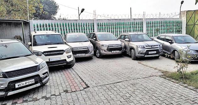 The stolen vehicles in Ludhiana police’s custody. (HT Photo) The stolen vehicles in Ludhiana police’s custody. (HT Photo)