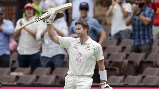Australia's Steve Smith waves to the crowd as he walks from the field after he was run out 131 runs during play on day two of the third cricket test between India and Australia at the Sydney Cricket Ground. (AP) Australia's Steve Smith waves to the crowd as he walks from the field after he was run out 131 runs during play on day two of the third cricket test between India and Australia at the Sydney Cricket Ground. (AP)