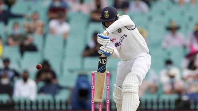 India's Shubman Gill edges the ball to be out caught for 50 runs during play on day two of the third cricket test between India and Australia at the Sydney Cricket Ground, Sydney, Australia, Friday, Jan. 8, 2021. (AP Photo/Rick Rycroft)(AP)