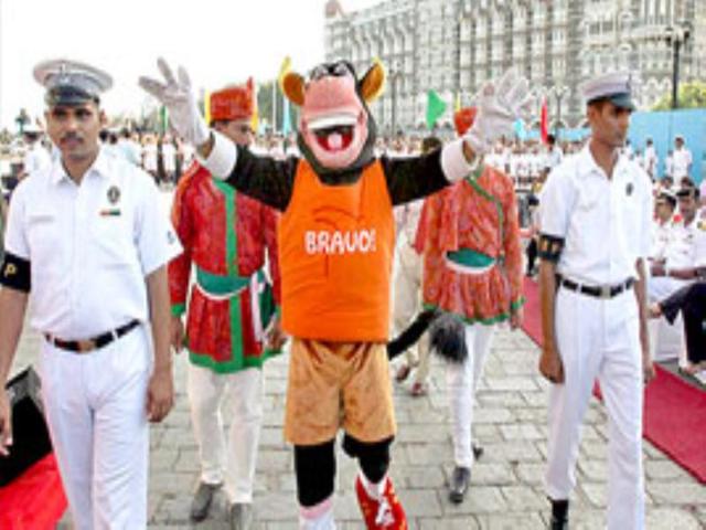 "Bravo", the official mascot for the 4th Military World Games is unveiled in Mumbai