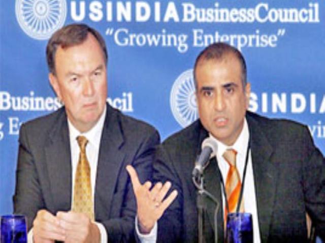 Sunil Mittal speaks at the US-India Business Council meet in Washington DC.