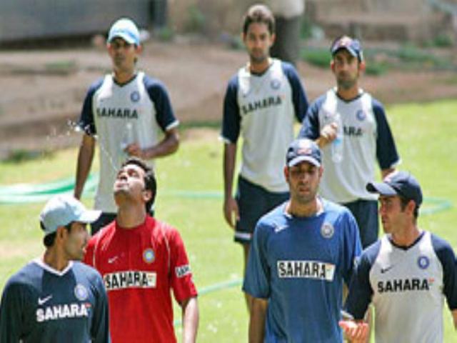 Players walk back after the last day of the training session.