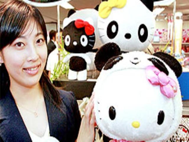 Japan's character giant Sanrio's 'Hello Kitty' (2,800 yen or 23$) wearing the mask of a giant Panda.