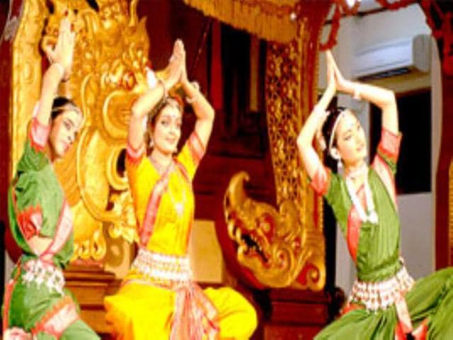 Indian dancers perform during the annual Bali Art Festival in Denpasar, on Bali island.