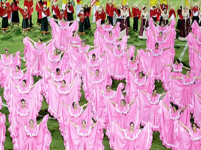 Dancers perform during the opening ceremony of the Copa America Venezuela 2007.