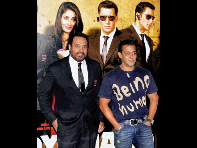 Actor Salman Khan is seen with his bodyguard Shera during the trailer launch of his forthcoming film Bodyguard. (PTI)