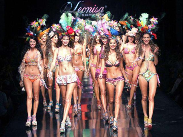 Models at Colombiamoda fashion show in Medellin. 