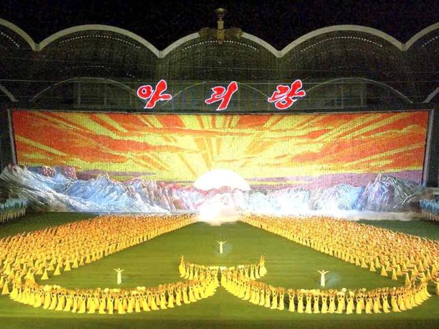 North Koreans perform during the Arirang Mass Games at the May Day Stadium in Pyongyang.