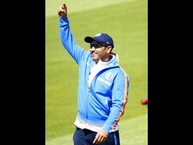 Virender Sehwag during a net session at the Edgbaston Cricket Ground, Birmingham, England.