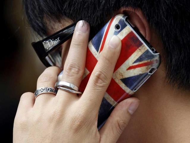 File photo of a man talking on a mobile phone.