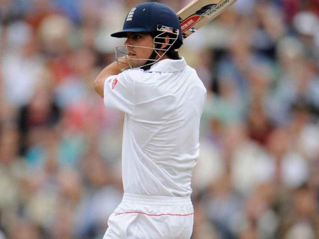 England-s-Alastair-Cook-hits-out-during-the-fourth-cricket-Test-match-against-India-at-the-Oval-cricket-ground-in-London
