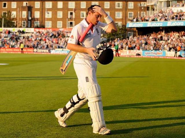 Ian Bell leaves the field not out after the second day of the fourth cricket test match against India at the Oval cricket ground in London.