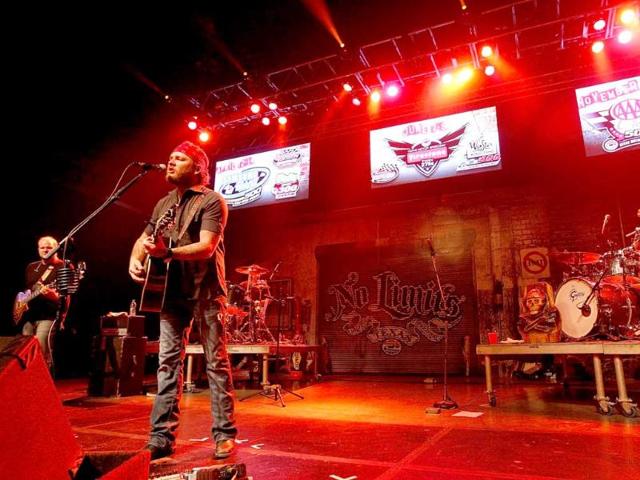 Country music singer Stoney Larue performs during the Texas Motor Speedway 2012 Schedule Announcement event in Dallas, Texas.