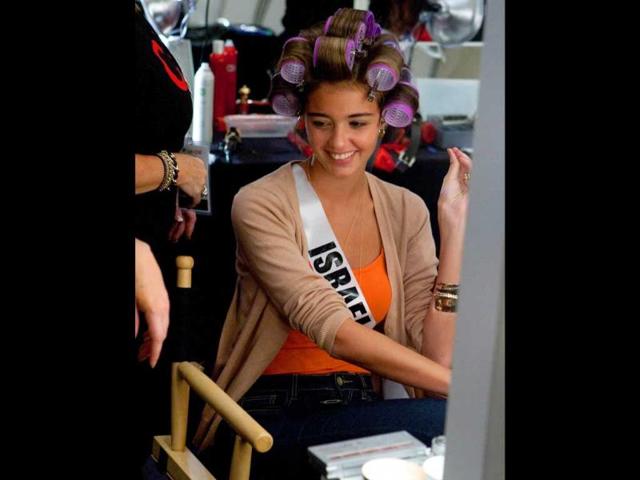 Miss Israel Kim Edry prepares for her photoshoot and fittings. PHOTO: AFP/Miss Universe Organization/Richard D. Salyer