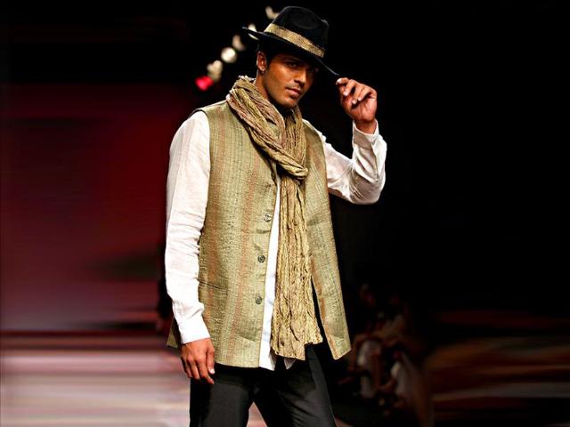East meets West in this fusion Krishna Mehta outfit.