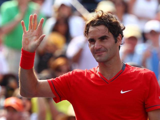 Roger Federer of Switzerland celebrates after defeating Marin Cilic of Croatia during Day Six of the 2011 US Open at the USTA Billie Jean King National Tennis Center in the Flushing neighborhood of the Queens borough of New York City.
